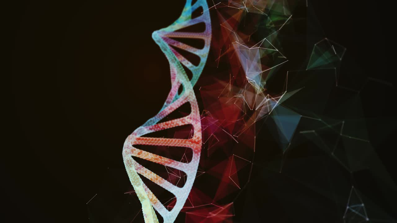 animación de fondo de la forma abstracta de la molécula de adn