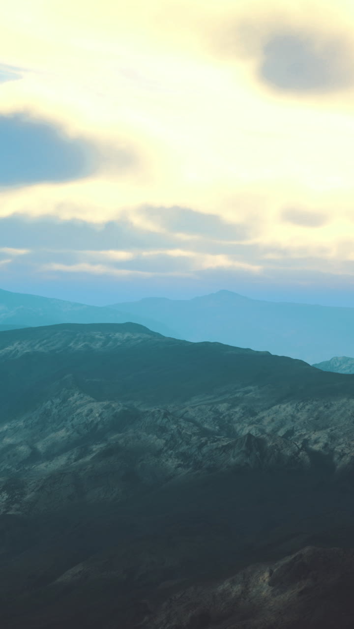 Majestic mountain landscape with mist at dawn in a serene location