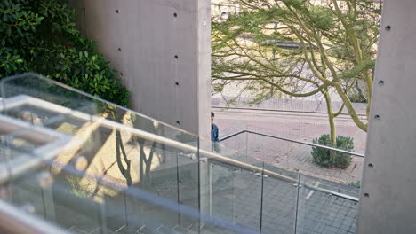 people walking on stairs outdoors