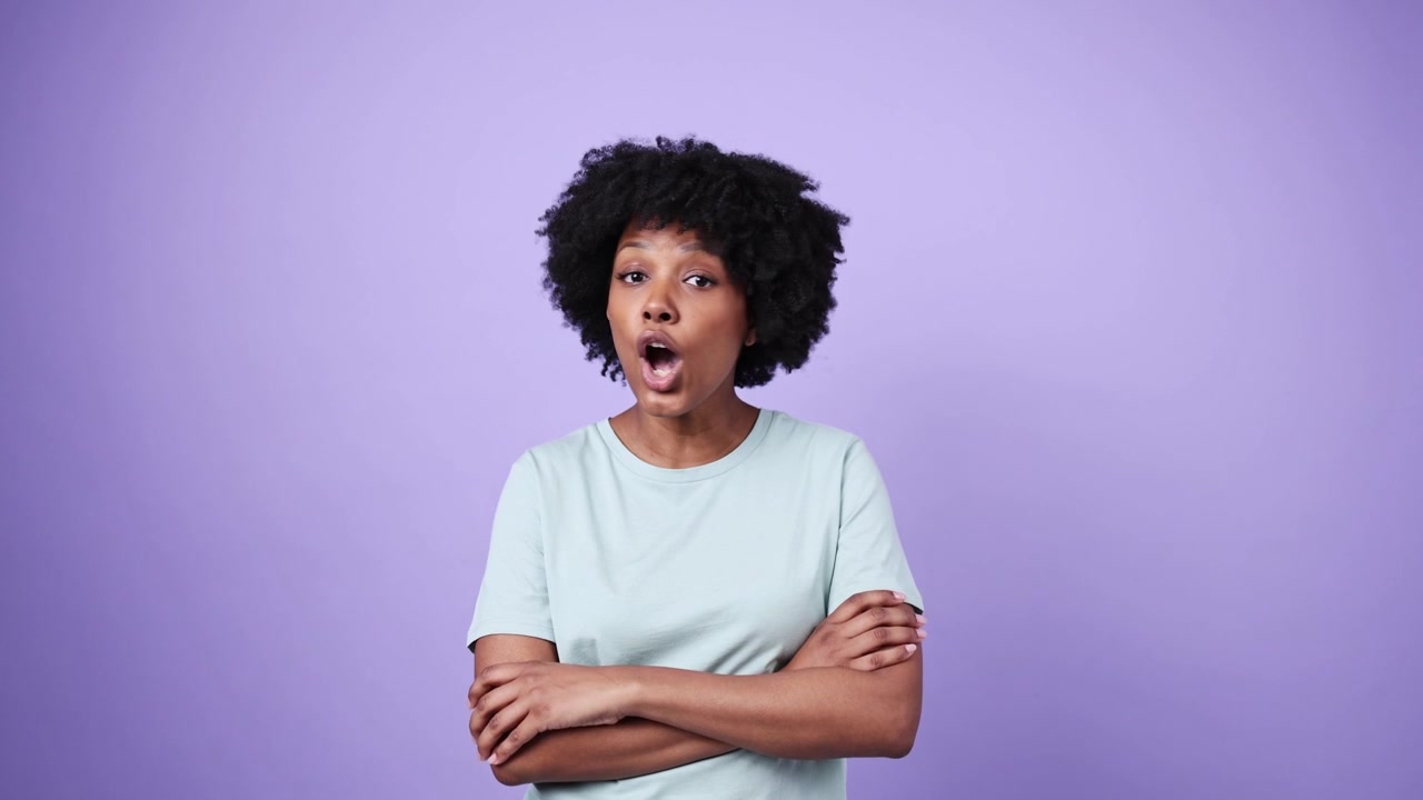 Young African American Woman Expressing Disappointment and Surprise