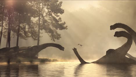 mamenchisaurus sinocanadorum dinosaurios prehistóricos en el agua