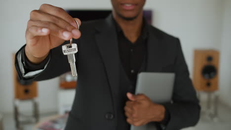 man with keys of new house