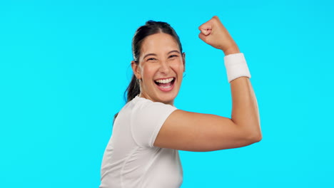 mujer, cara y ejercicio para flexionar