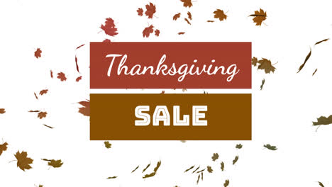 thanksgiving sale and leaves falling