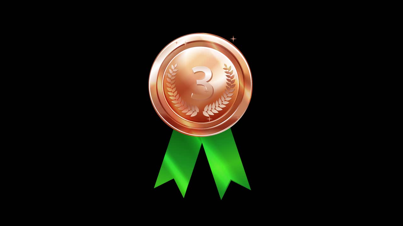 medallas de bronce con cintas verdes sobre fondos negros y verdes