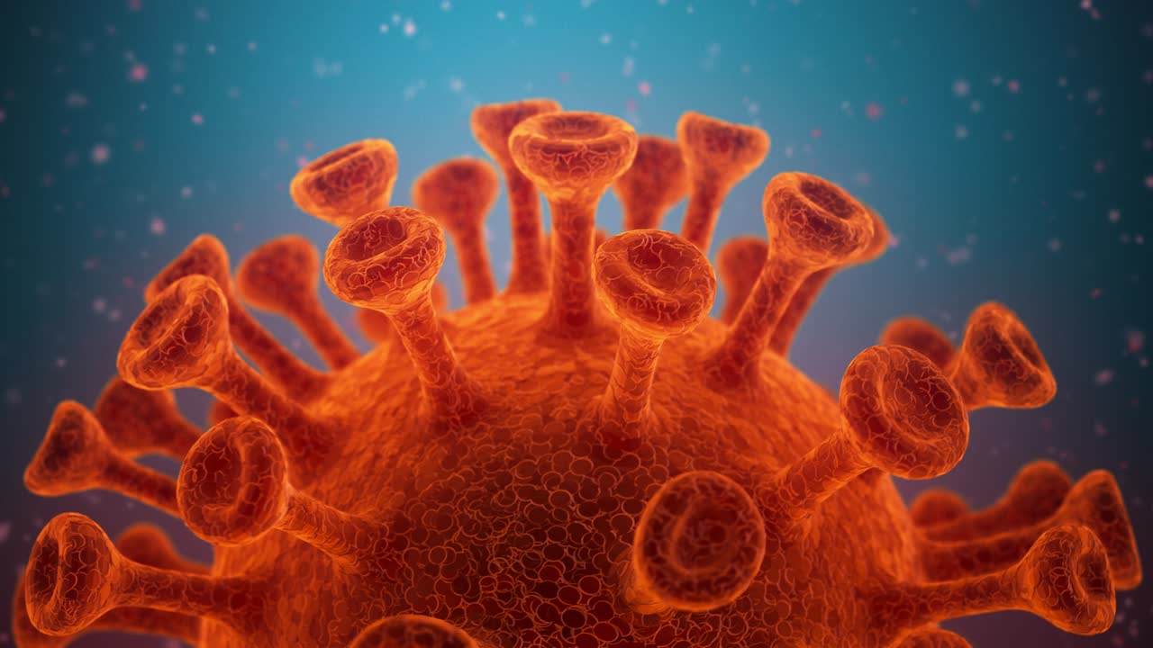 animación del coronavirus covid19 bucle de fondo en 3d