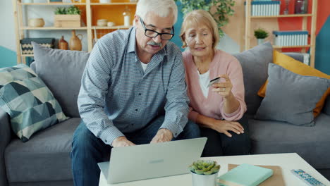 elderly couple shopping online
