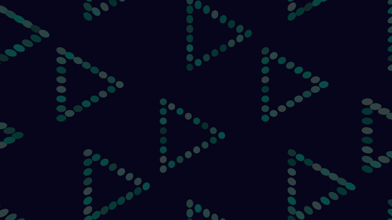 patrón de triángulos de neón con puntos de neón en el gradiente oscuro