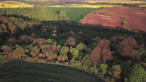 Forward-motion-aerial-view-of-rolling-hills-in-Poland