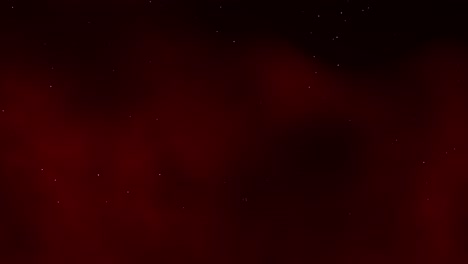 animation moving away from a red nebula with a bright starfield in deep space