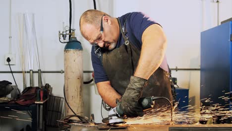 welder working at work shop