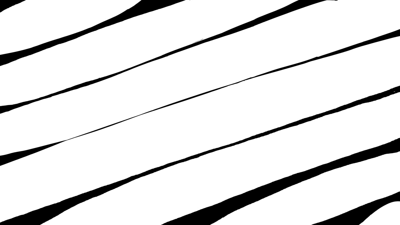 Grafica in movimento astratta con linee diagonali bianche e nere.