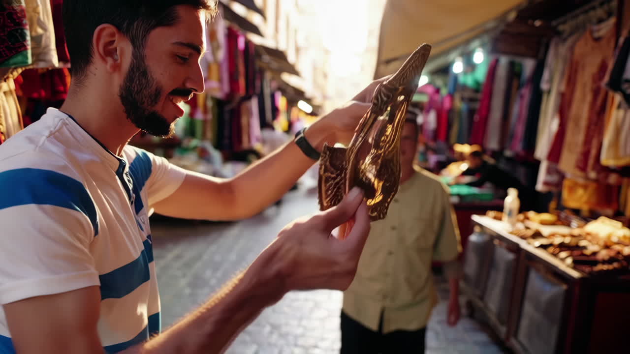 A vibrant marketplace scene