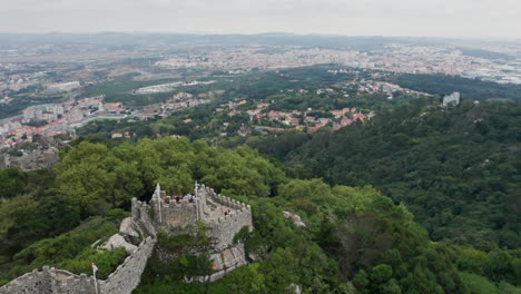 aerial view of castle of moors sintra portugal