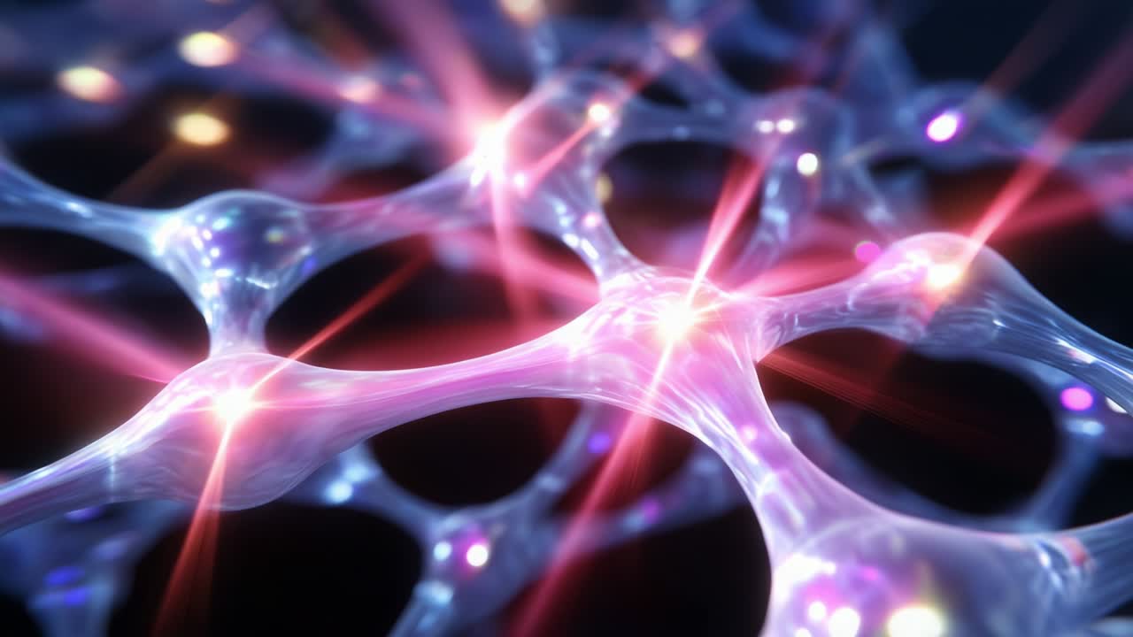 Exploring the Intricate Structures of a Molecular Network: A Glimpse Into the Beautifully Intertwined Connections and Illuminating Points Within a Vibrant and Complex Scientific Visualization