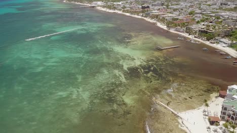 antena - hermosas aguas turquesas en cancún, méxico, pan de círculo de tiro amplio