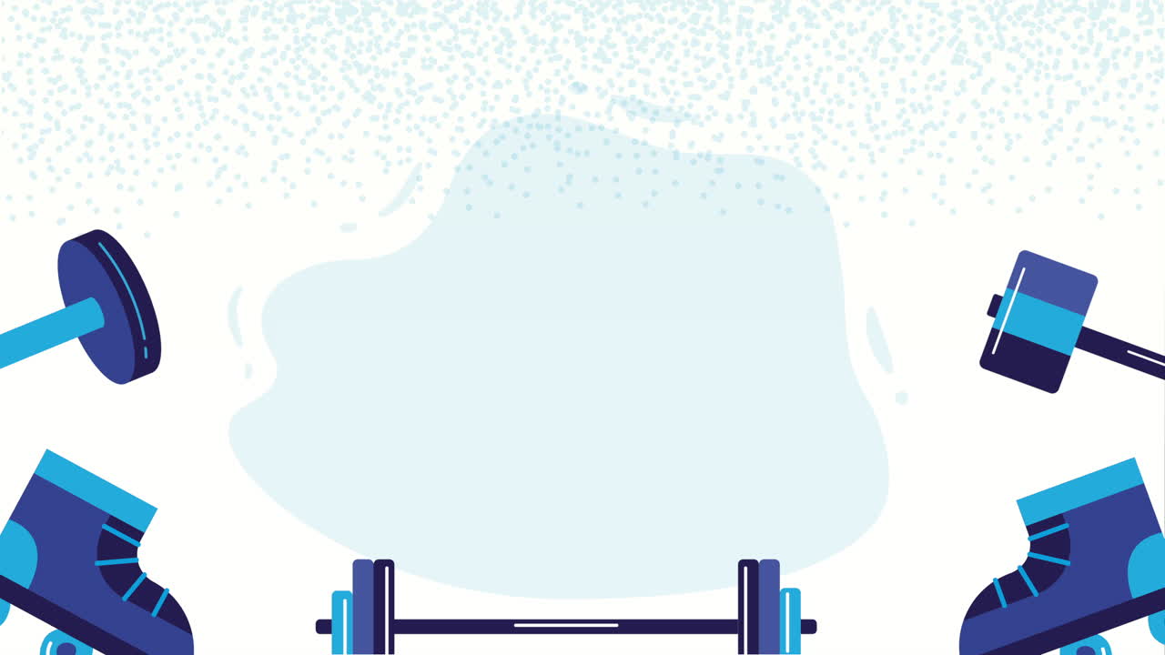 коньки и гантель каркасная анимация