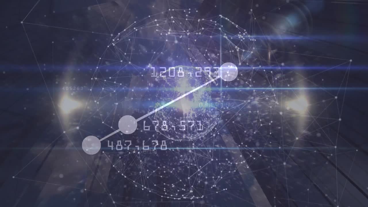 Animation of diverse data and connections in space with lights