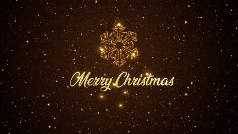 beautiful seasonal animated motion graphic of an intricate snowflake depicted in glittering particles on a starry background, with the seasonal message �merry christmas� appearing