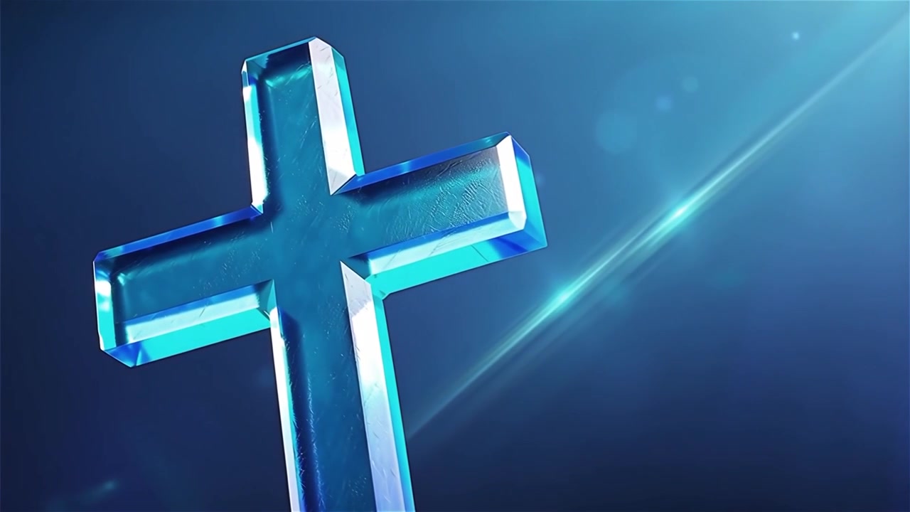 Croce Cristiana Luce Celestiale Sfondo per il Culto.