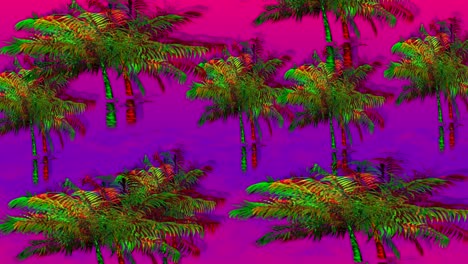 animation of palm trees over sea and sun