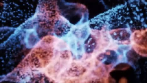 captivating visualization of cellular interaction: a stunning representation of biological processes in vivid colors and dynamic patterns