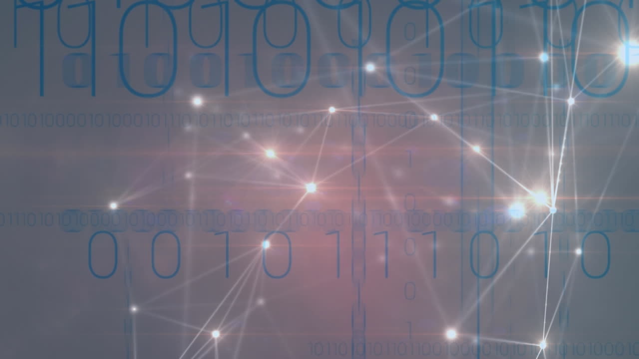 Animation of network of connections over binary coding