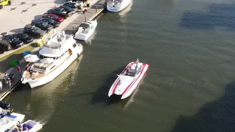 yacht club - powerboats and luxury yachts moored in the marina