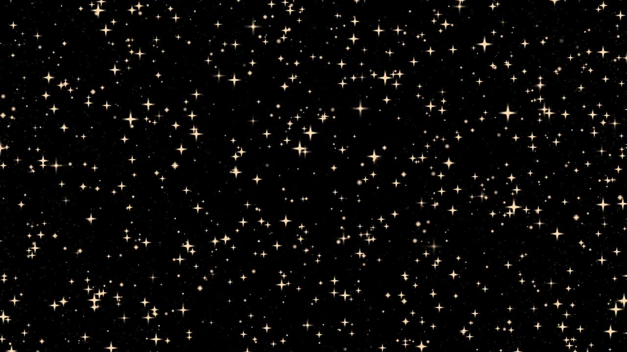 Abstracts background, Golden Star on black background.