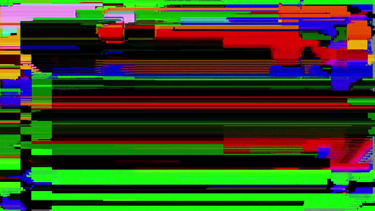 Dynamic Colorful Glitch Art with Flickering Digital Noise