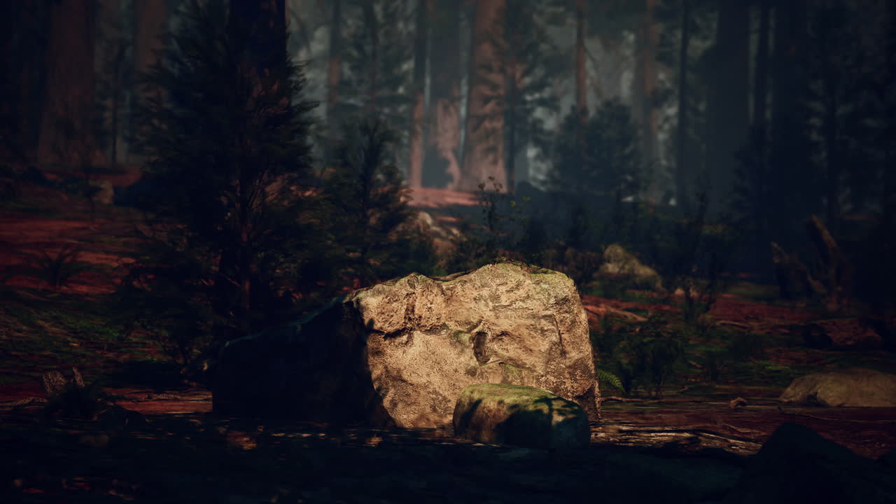 tranquilo bosque de sequoias