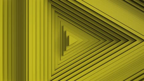 el símbolo de juego. patrón de triángulo abstracto con efecto de compensación. animación de anillos triangulares amarillos puros. fondo abstracto para una presentación de negocios. renderización de bucle sin costuras 4k 3d.