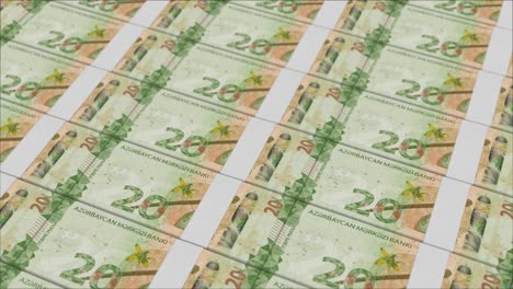 billetes de 20 manat azerbaiyanos impresos por una prensa de dinero