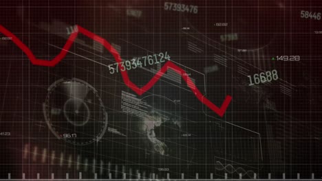 animación del procesamiento de datos sobre un fondo negro