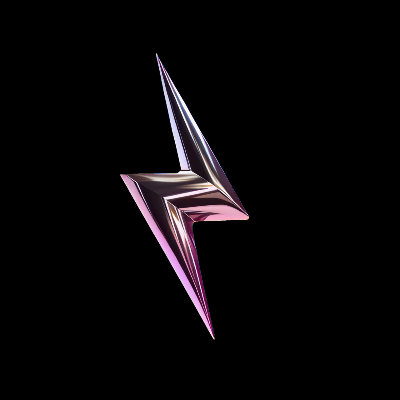 Silver lightning icon animation isolated asset, transparent 4K video, alpha channel, ProRes 4444