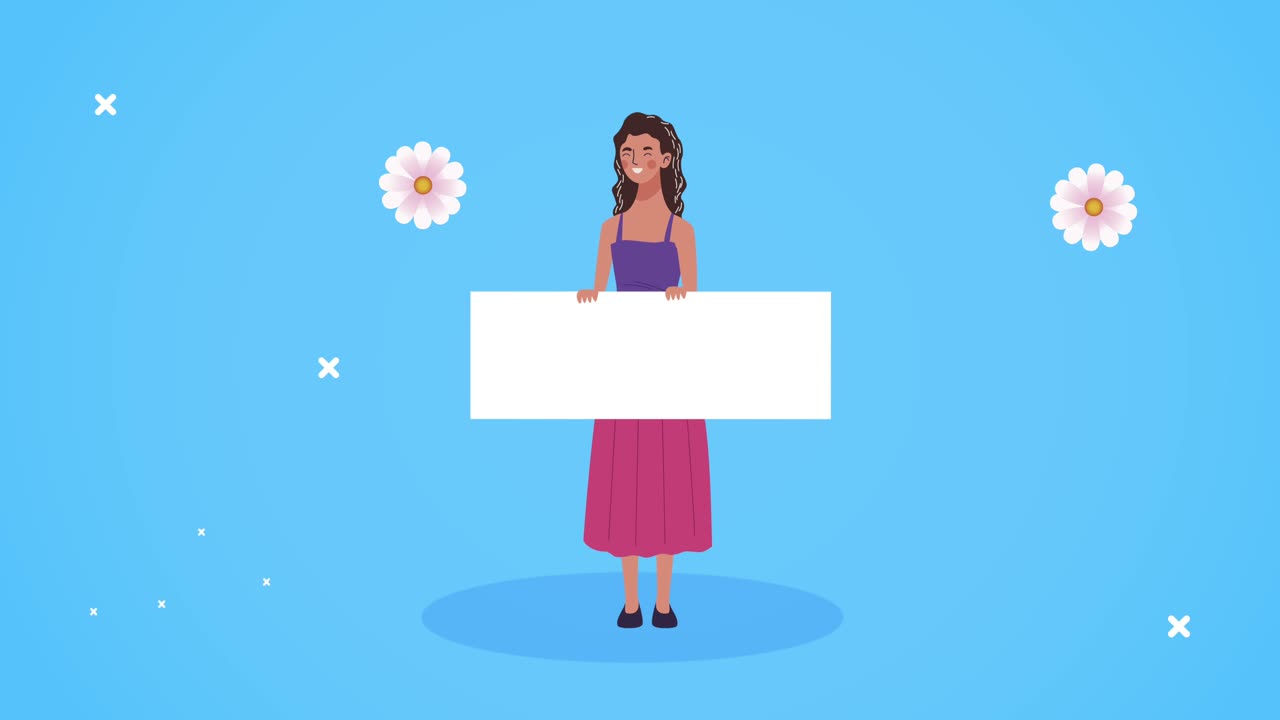 여성이 발과 꽃 패턴을 들어 올리는 행복한 여성의 날 카드