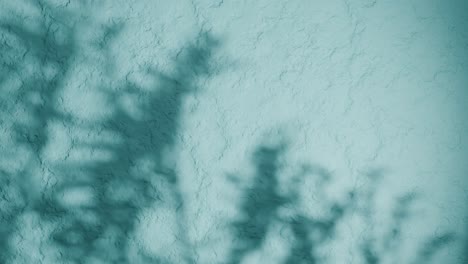shadow of plant branches on textured green plaster wall. minimal nature-inspired background with soft natural light and rough stucco surface. design for wallpaper, banner, vertical