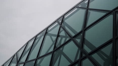 modern building facade with rain