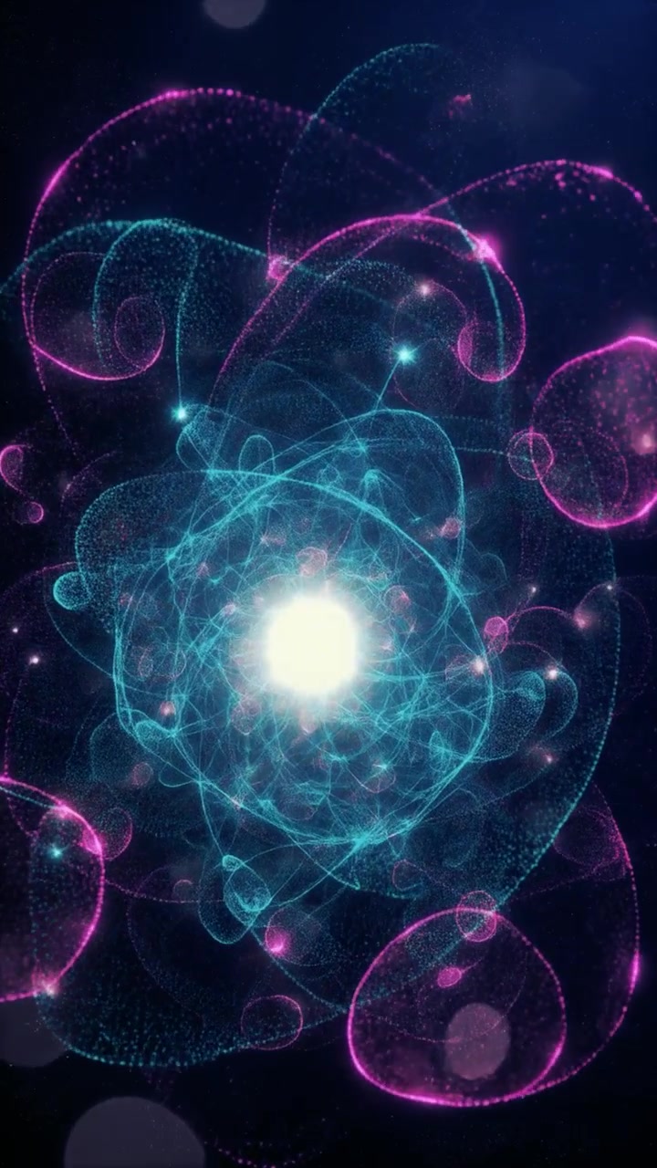 Animazione Astratta di Campo Energetico con Particelle Scintillanti