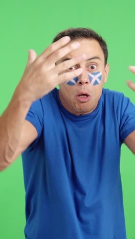 Man Cheering for Scotland, angry with the decision of referee