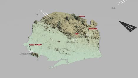 3d terrain map sierra leone