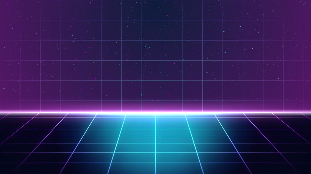 Grafica computerizzata in stile anni '80.