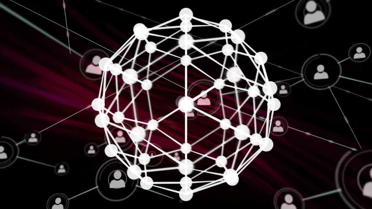 анимация сети связей с людьми иконы по всему миру