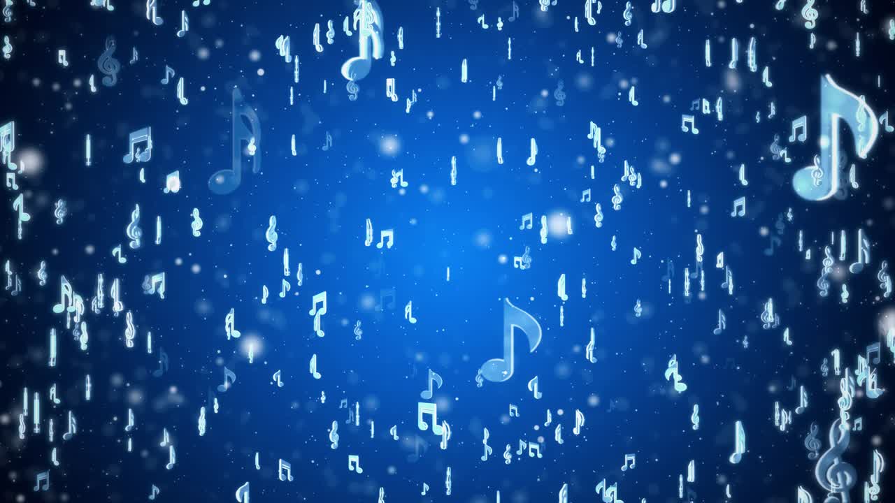 음악 기호, 음표, 비트, 움직이는 원활한 루프, 3d 애니메이션