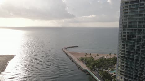 silver sunrise aerial past ritz-carlton bal harbour in haulover inlet