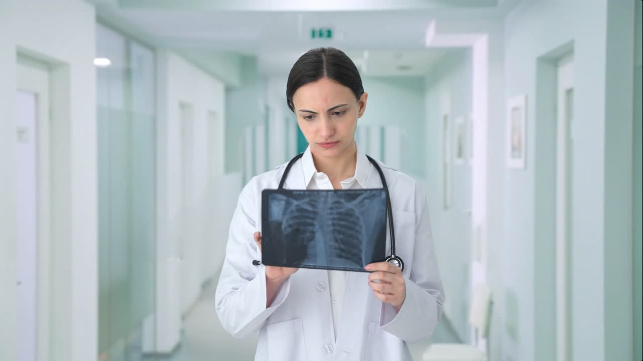 doctora india chequeando rayos x.