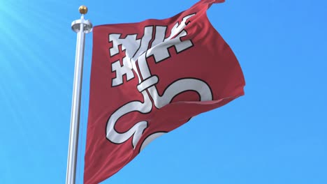 bandera del cantón de nidwalden, suiza. bucle