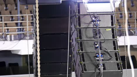 large hanging sound system for event