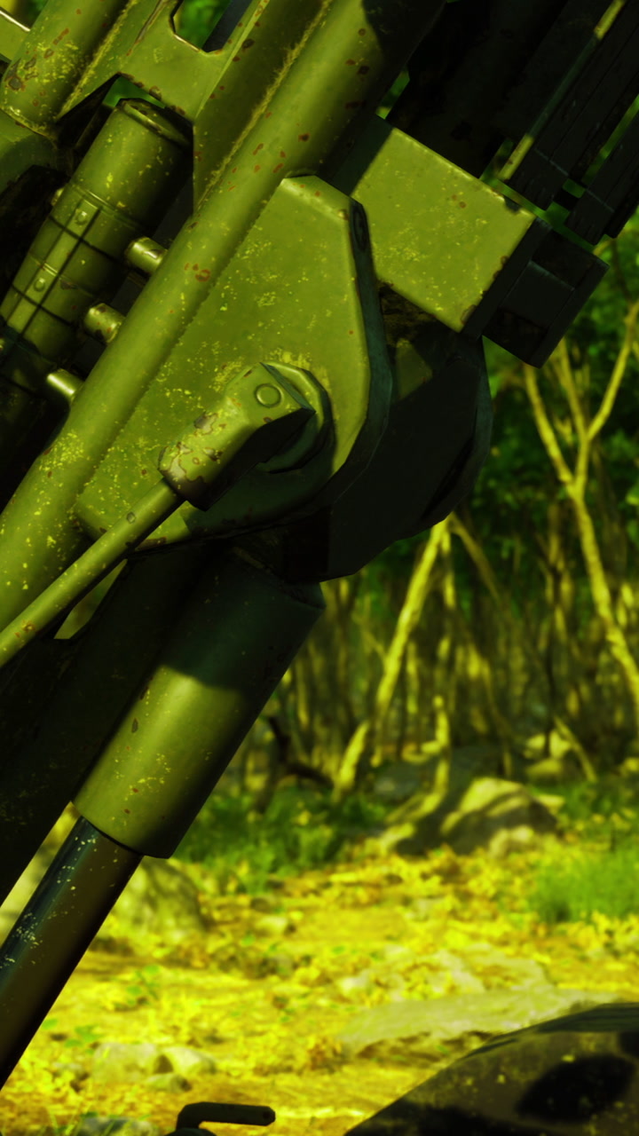Heavy machinery moves through a dense forest during daytime work hours