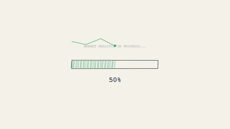 Digital Progress Bar Showing Market Analysis Loading